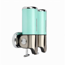 Green 500ml * 2 aço inoxidável + ABS Plastic Wall-Mountained Liquid Soap Dispenser